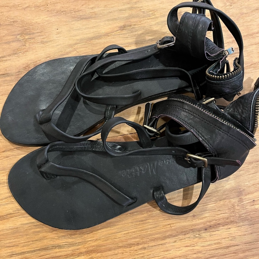 Black Leather Sandals
